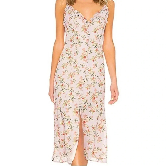 Lovers + Friends floral sun Room ruffle button down midi dress - Picture 2 of 12